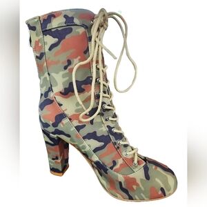 Burju Camouflage Lace-Up Women's Boots